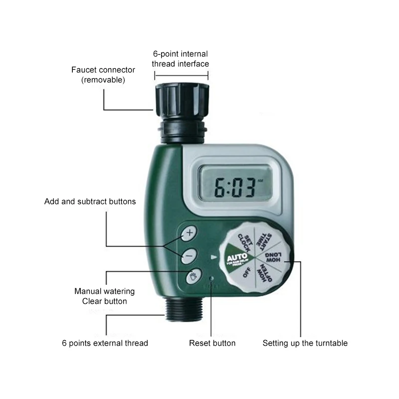 Открытый садовый оросительный регулятор соленоидный синхронизатор клапана сад автоматический полив устройство кран полива таймер системы