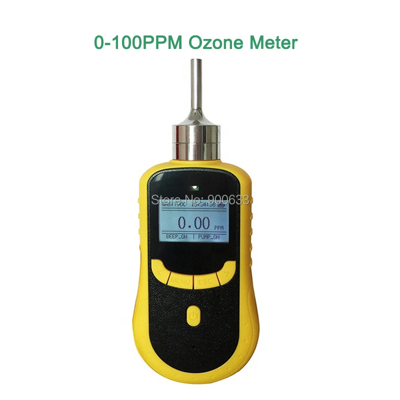 

0-100PPM Pump Suction O3 Gas Leak Tester Portable Gas Leak Detector Ozone Meter Sound Light Shock Alarm