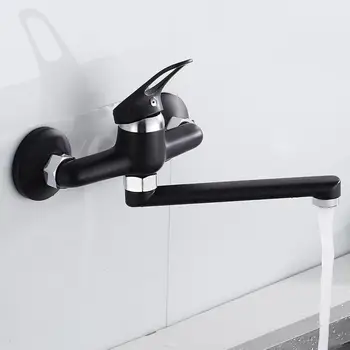 

Kitchen Faucet Mixers Wall Mounted Single Handle Mixer Tap Sink Faucet Rotation Hot Cold Water Mixer Mop Pool Tap Basin Faucet