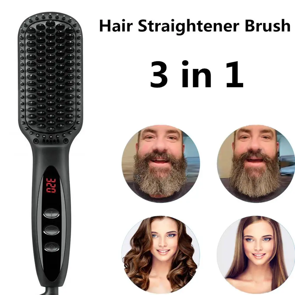 Выпрямитель для волос Hot Comb Pro Электрический ионный с ЖК дисплеем антистатический
