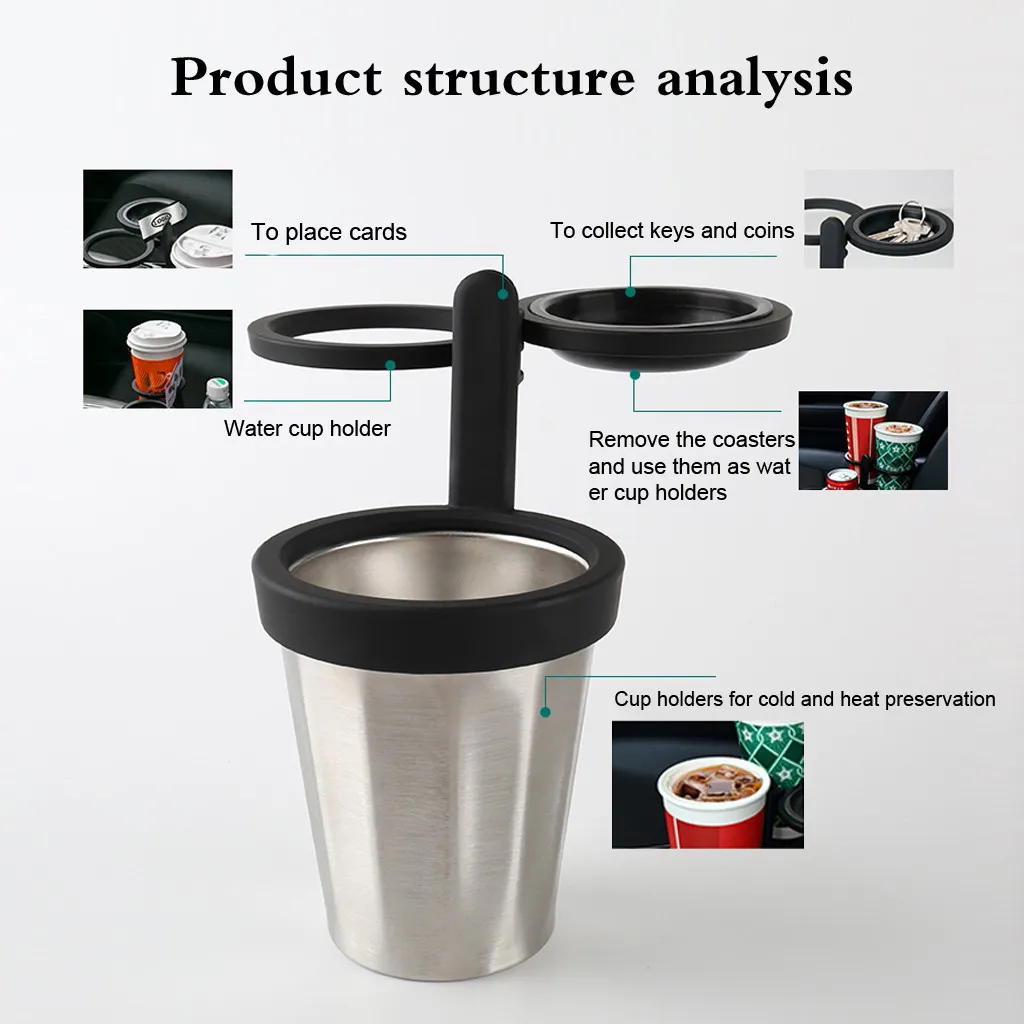 Universal Dual Car Cup Holder Van Storage Drinking Bottle Can Mug Mount Stand Interior Accessories Drink #N | Автомобили и