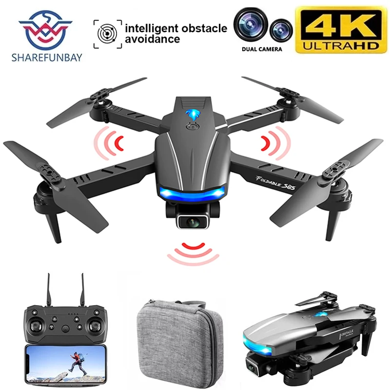 Мини-Квадрокоптер S85 Pro Rc 4k HD с двойной камерой | Игрушки и хобби