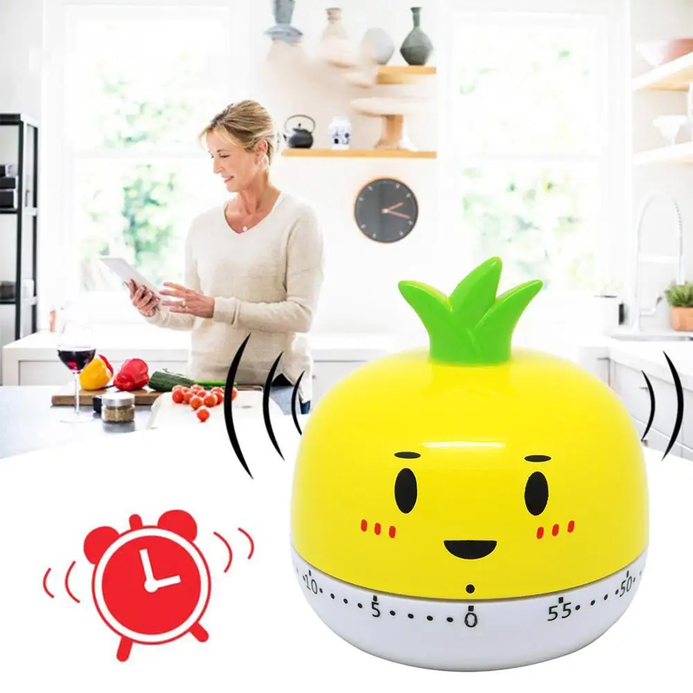 

New Cute Cartoon Vegetable Shape 60 Minutes Mechanical Kitchen Timer Cooking Baking Timing Tool for Cooking Baking Sports Games