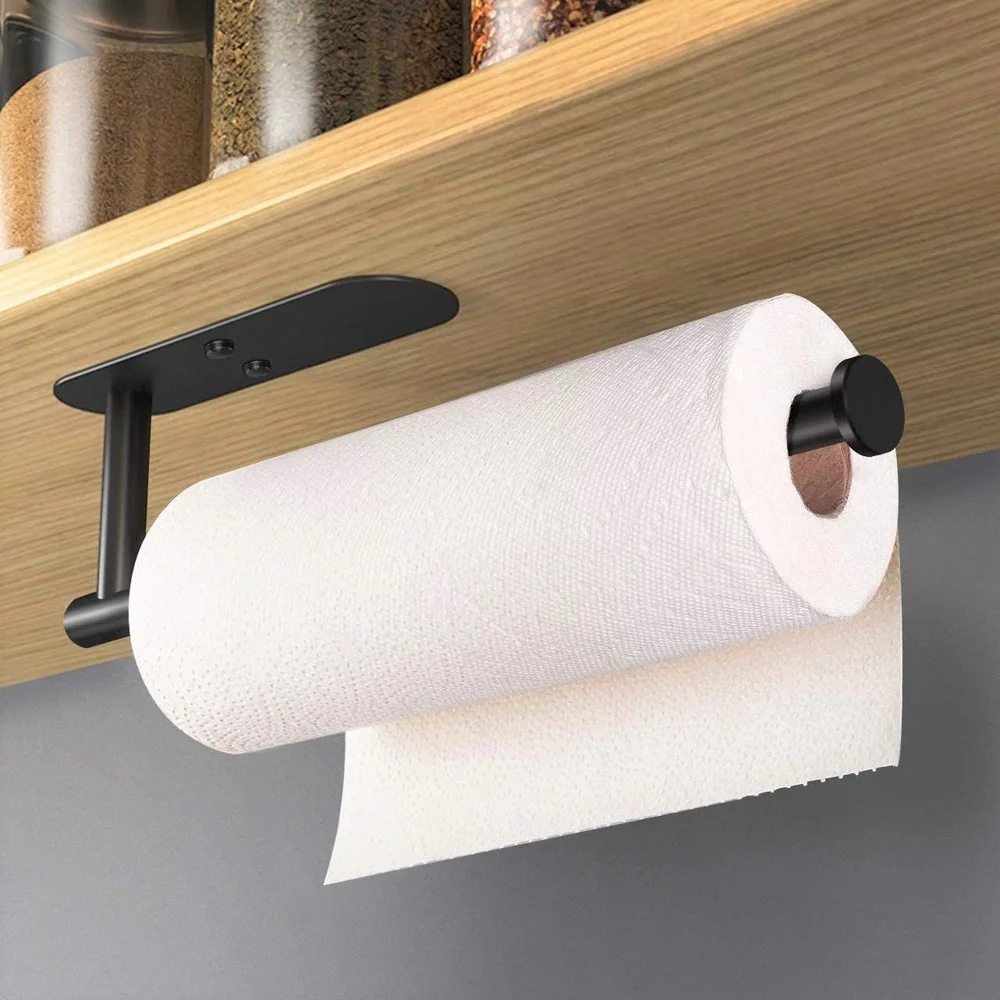 Stainless Steel Paper Towel Holder Self Adhesive Toilet Roll Paper Holder No Punching Kitchen Bathroom Lengthen Storage Rack paper towel holder towel rack toilet paper holder toilet paper rack toilet roll holder paper towel rack tissue holder