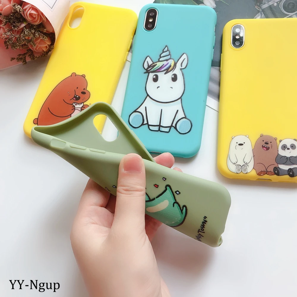 Для iPhone 7 i Phone 8 Plus чехол Kawaii подставка держатель Единорог силиконовый чехол для iPhone X XR XS Max 5 5S SE 6 6S 7 Plus чехол для женщин