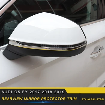 

Car Accessories Side Rearview Mirror Protective Cover Trim Frame Sticker Chrome ABS Decor for Audi Q5 FY 2017-2020