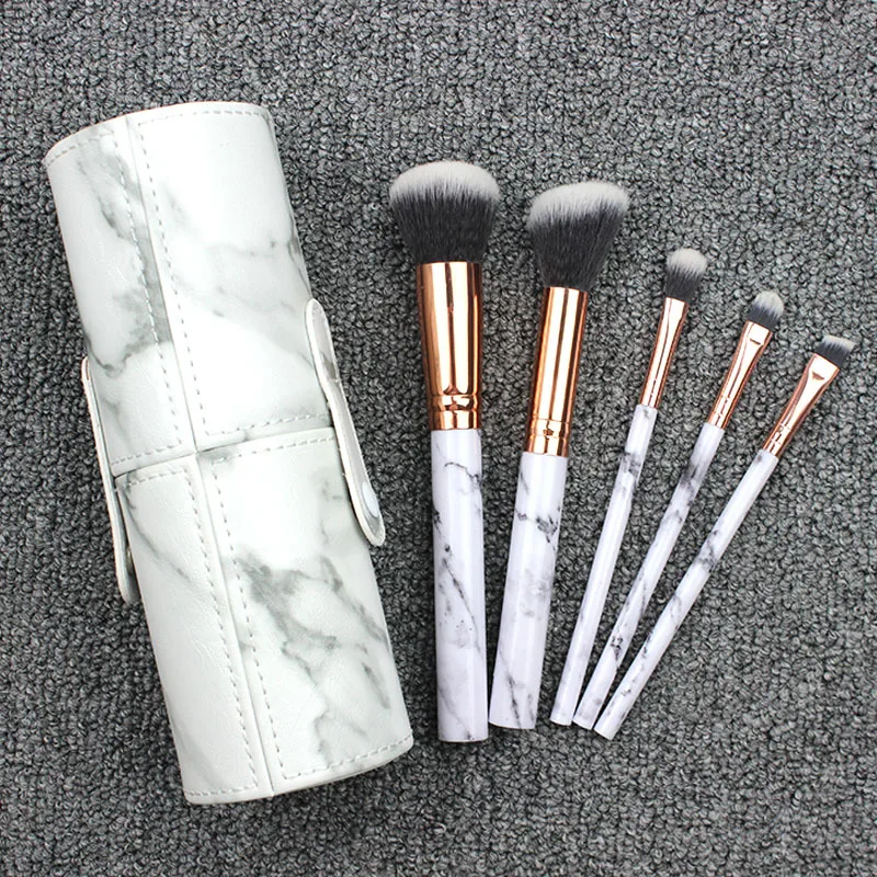  Portable PU Marbling Makeup Brush Organizers Box Travel Cosmetic Beauty Pen Lipstick Holder Bathroo