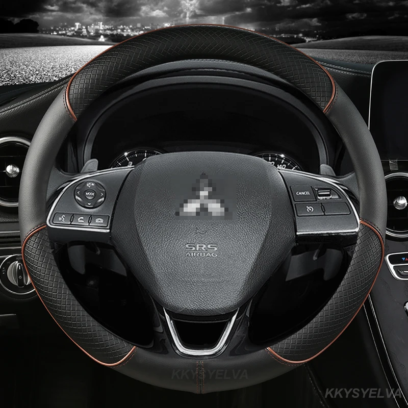 Car Steering Wheel Covers for Mitsubishi ASX 308 Eclipse Cross Grandis Montero Lancer Pajero Outlander Leather Protection Covers steering wheel cover