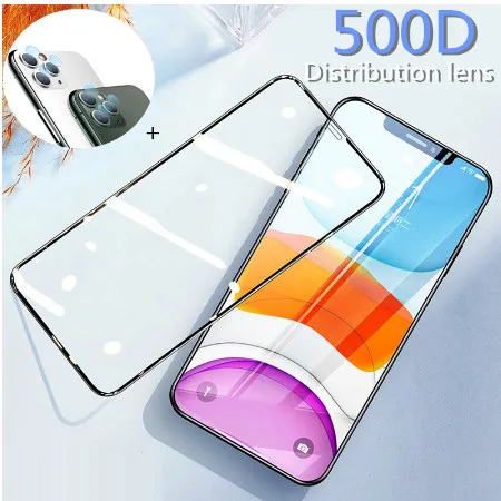 

Full Cover Protective Glass For iphone 6 7 8 Plus X XS Max XR Screen Protector Tempered Glass on iphone 11 pro With Camera lens
