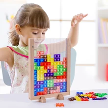 Tangram Tetris – jeu de maths en 3D pour enfant, puzzle coloré, jeu d'éducation, développement intellectuel