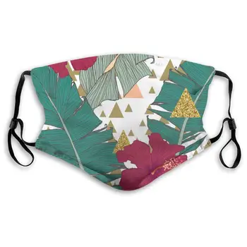 

Banana Leaves Pattern Unisex Anti-Pollution Mask Dust Mask with Filter Mask Black