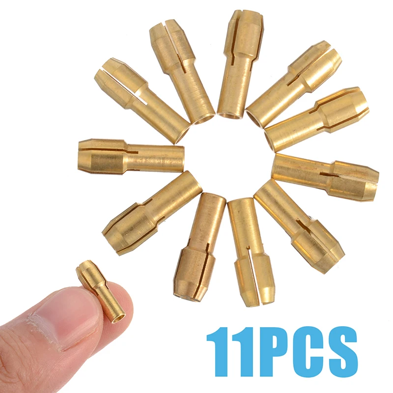 

11pcs Mini Drill Brass Collet Chuck 0.5mm-3.2mm Chuck Collet Bits for Rotary Tool Accessories