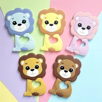 1Pcs Silicone Teething Beads Lion Cartoon Shape Baby Teethers Food Grade Teething Toys Diy Pacifier Clips Chains 1