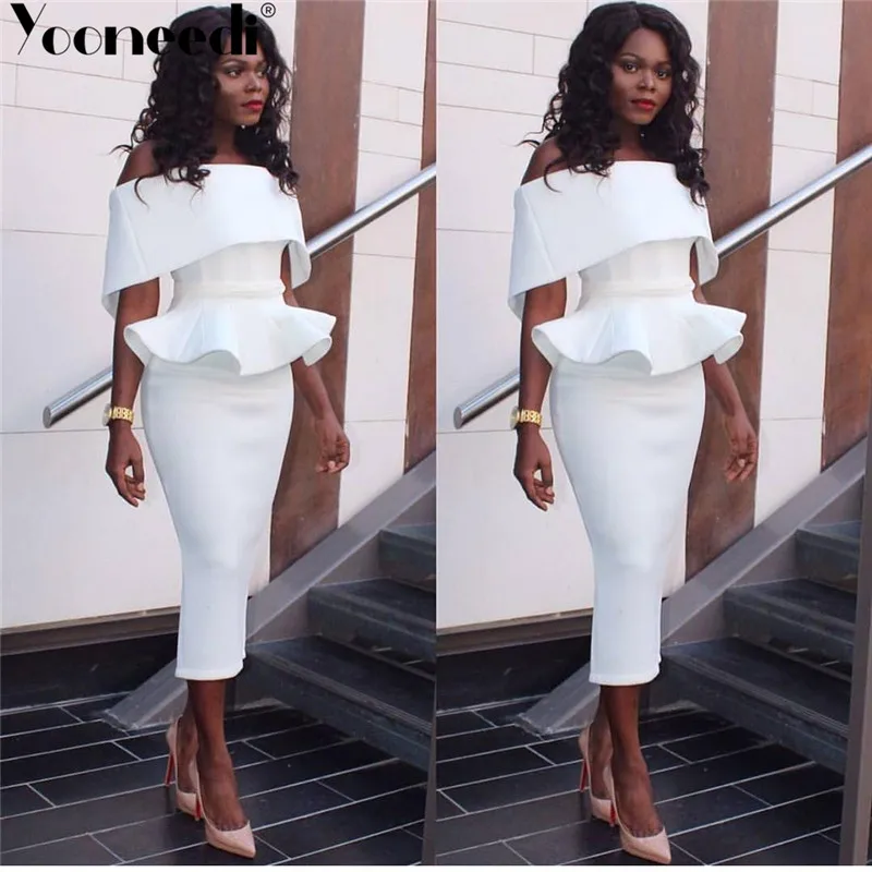 

Yooneedi 2019 Summer Design Office Lady Plus Size Women Dress 5 Color Style Slash Neck Short Sleeve Ladies Midi Dress WDL-6240