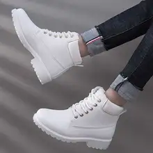 Зимние женские ботинки; теплые зимние ботинки; резиновые кроссовки; обувь на платформе; белые меховые ботинки на шнуровке; Bota Feminina; обувь в стиле панк; Schoenen Vrouw