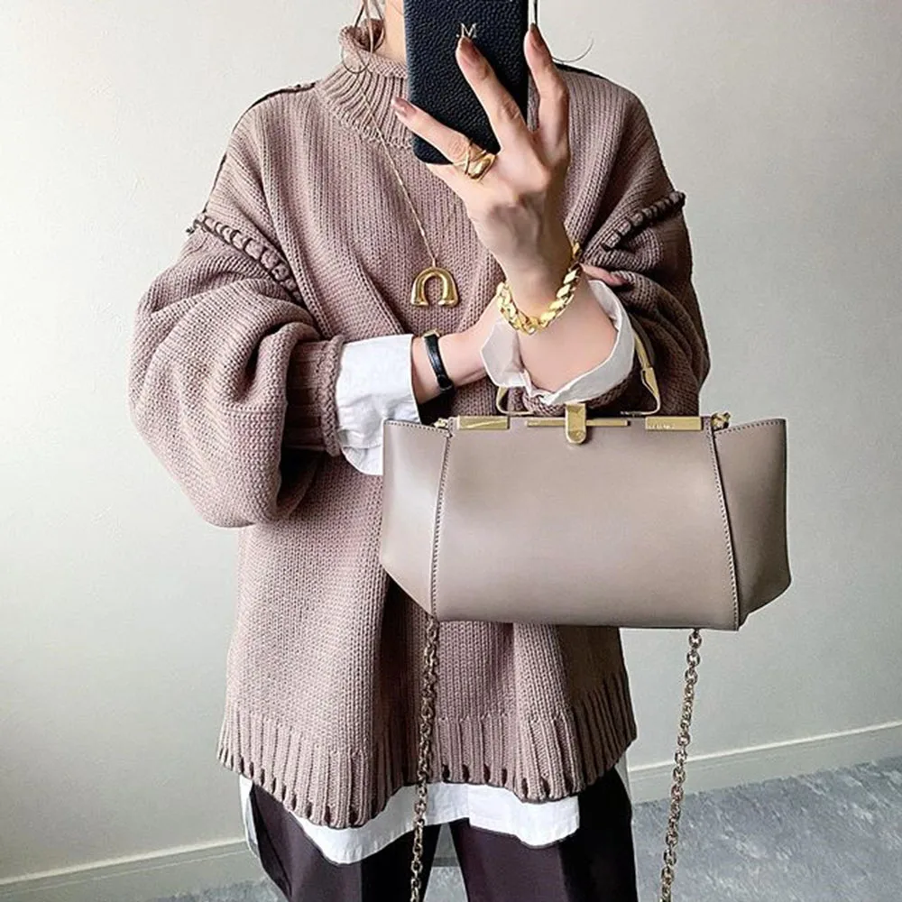 

Sweater Women Casual Loose Tops Women Japan Korean Long Sleeve Pullover Jumpers Plain Femme Knitted Autumn Winter Sweaters