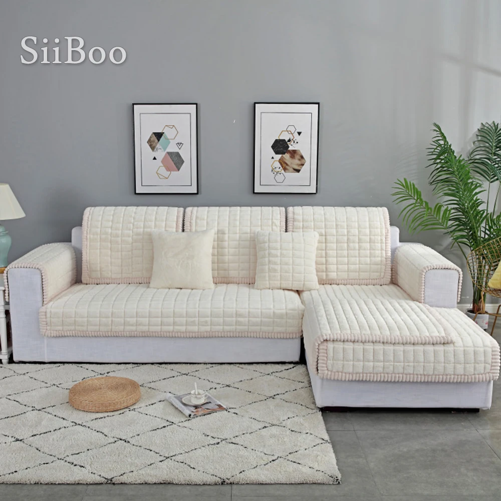 Siiboo super thick top cover for sectional sofa quilted color contract rim style Toalla de sofá