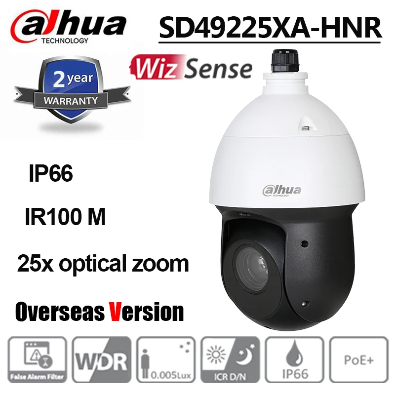 Dahua Original 2MP SD49225XA-HNR 25x Starlight IR 100M WizSense Network PTZ Camera Support PoE+ Replace SD49225T-HN | Безопасность и