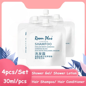 

4pcs Body Bathing Hair Set Shower Gel Shower Lotion Hair Shampoo Hair Conditioner Gardenia Scent 30ml