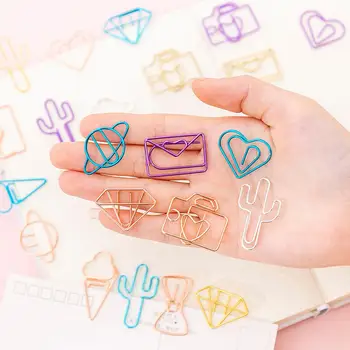 

Multicolor Metal Paper Clips Bookmarks Set