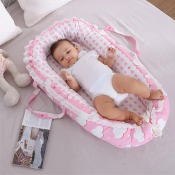 

85X50cm Portable Baby Crib Infant Toddler Cradle Cot Newborn Nursery Travel Folding Baby Nest Girls Baby Bed with Bumper