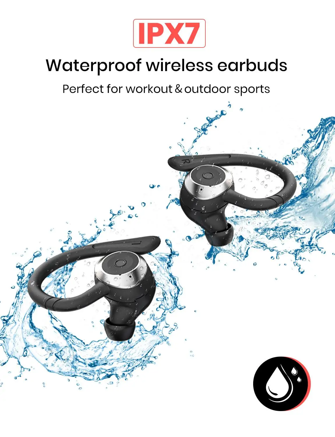 Фото Наушники TWS In Ear беспроводные наушники Bluetooth 5 0 спортивные 3D стерео звук с Наушники TWS In Ear беспроводные наушники Bluetooth 5 0 спортивные 3D стерео звук с