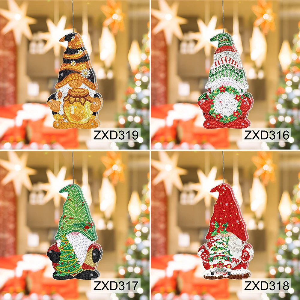 DIY Diamond Painting LED Night Hanging Light Goblin Christmas Tree