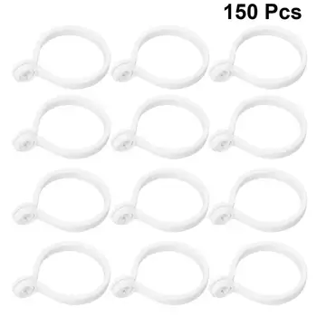 

150PCS Buckle Rings Opening Curtain Rings Plastic Shower Closed Loop Fastener Clip Hook Hanging Ring Curtain Accessories