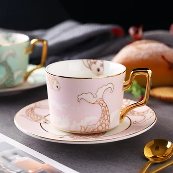 

Simple Creative Ceramic Cup Coffee Creative Modern Gold Rim Turkish Coffee Cups Travel with Spoon Tazas Cafe Drinkware BE50CP