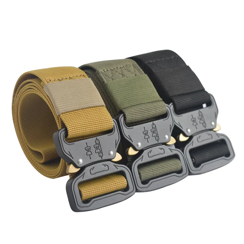 

3.8cm Wide belt Tactical Belts Nylon Military Army belt Outdoor Metal Buckle Heavy Duty Training Hunting Belt 125CM
