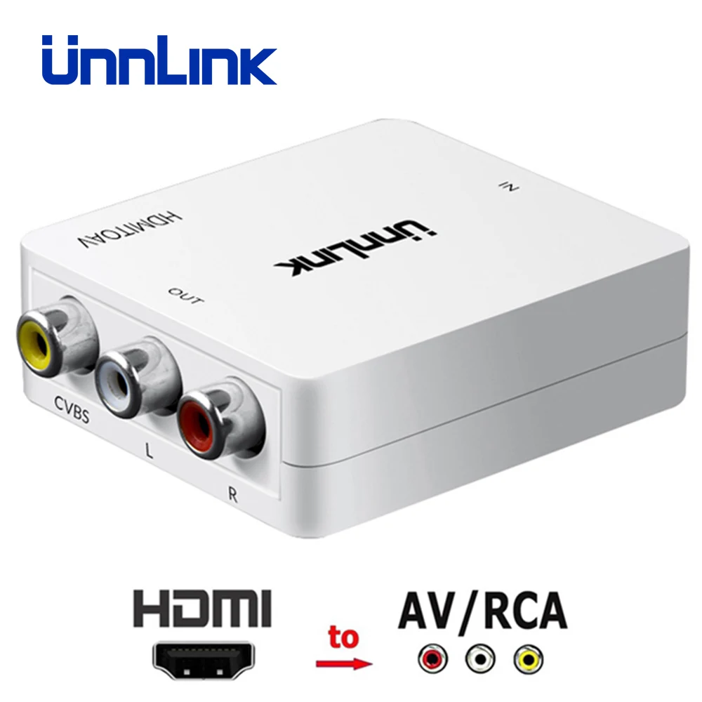 Адаптер Unnlink HDMI AV преобразователь в CVSB RCA композитный сигнал 720P 1080P NTSC PAL для