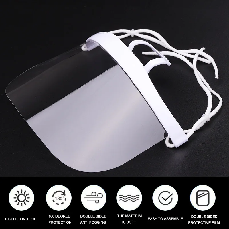 40Pcs Mask Against Droplets Catering Food Hygiene Plastic Kitchen Restaurant Spit Saliva Chef Smile Transparent Mask