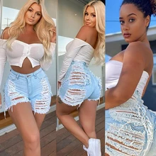 Short en Denim déchiré pour femme, couleur unie, Slim, Vintage, décontracté, bouton, taille moyenne, mode été et automne 