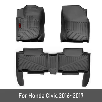 

2020 New TPE Custom Car Floor Mats For Honda Civic 2018 2016 2017 10th Civic Foot Pads Automobile Car Carpet Styling Accessories