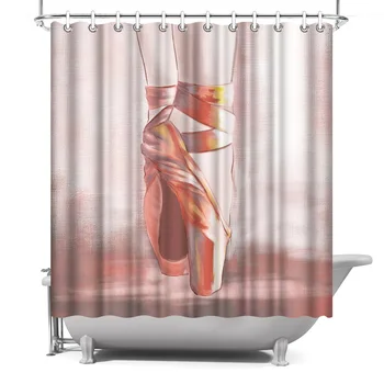 

Photo Custom Bathroom Shower Curtain Ballet Dancer Waterproof Polyester Fabric Bath Curtain Decor with Hooks 180x180cm Cortina