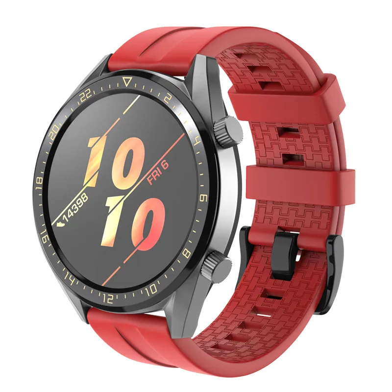 Silicone Sport Watch Band with Black Buckle - 22mm Smart Wrist Strap, Universal Fit