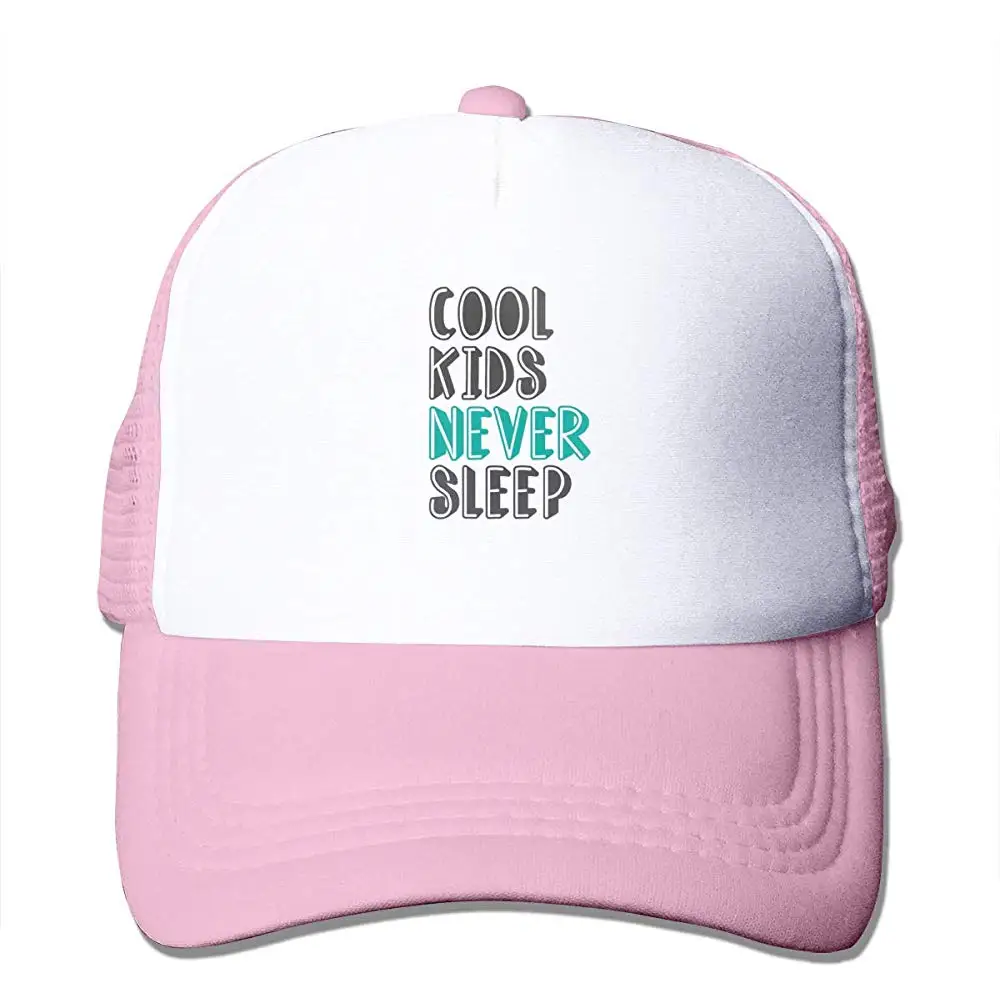 TSDFCCool дети Never Sleep сетки бейсболки унисекс Регулируемый Дальнобойщик стиль шляпа розовый