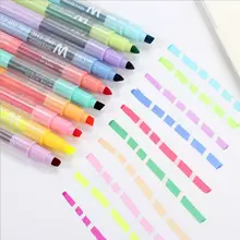 10 pièces/ensemble surligneur effaçable Double extrémité marqueurs Pastel marqueur de craie liquide surligneurs de couleur fluorescente