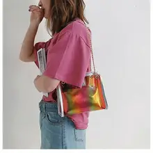 Прозрачные сумки через плечо для женщин, голографическая прозрачная сумочка, модная женская наплечная сумочка на цепочке, сумка-тоут, женская сумка-мессенджер