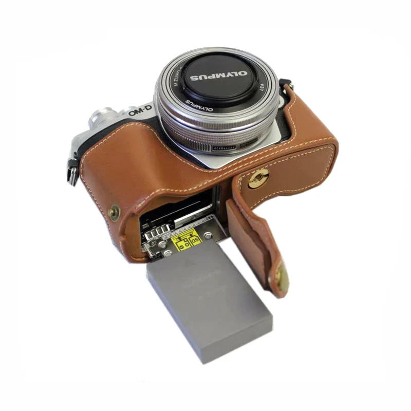 Чехол из натуральной кожи для камеры Olympus OM-D E-M10III EM10 III E-M10III E-M10 Mark II EM10II с аккумулятором