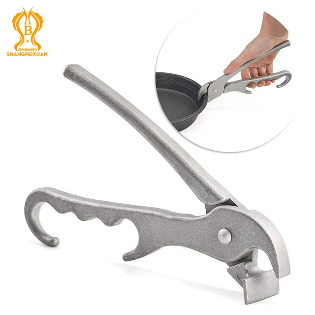 SHANGPEIXUAN Pizza Pan Gripper for Deep Pizza Pans Heavy Duty Cast Aluminum  Pan Tongs for Pulling Hot Oven Pizza Pan Dish Tray