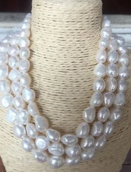 

elegant 9-10mm south sea baroque white pearl necklace50inch