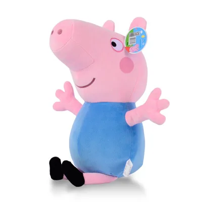 George 19cm Peppa pig оригинальные аутентичные свиньи Пегги семья четыре Плюшевые игрушки 16 \ 30 см Плюшевые игрушки семья загружена Лучшие дети подарок Рождественский подарок - Цвет: George 19cm