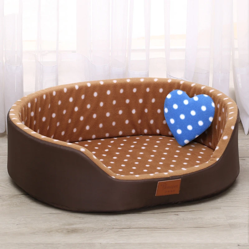6 dog bed House sofa Kennel Soft Fleece Pet Dog Cat Warm Dot Pattern Top Quality dog beds mats cama para cachorro Bed For Cats - Цвет: 6
