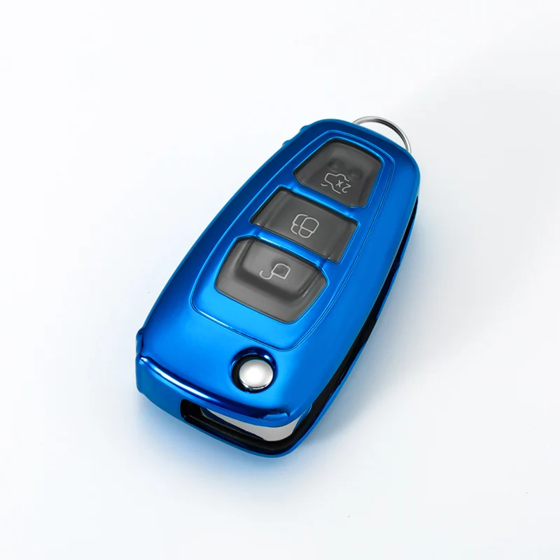 3 кнопки Мягкий ТПУ автомобиль флип дистанционного ключа Fob оболочка чехол для Ford Ranger C-Max S-Max Focus Galaxy Mondeo Transit Tourneo Chain