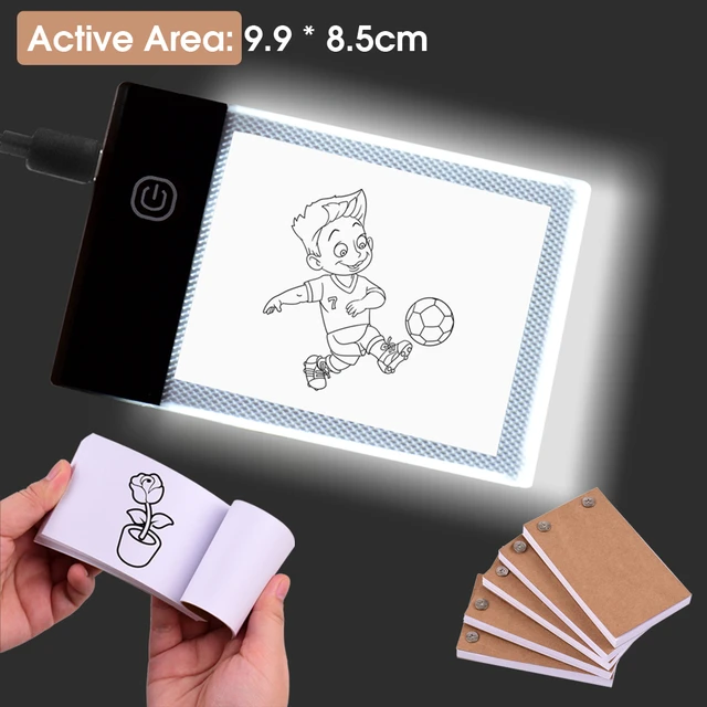 Flip Book Kit with Mini Light Pad LED Lightbox Tablet Design with
