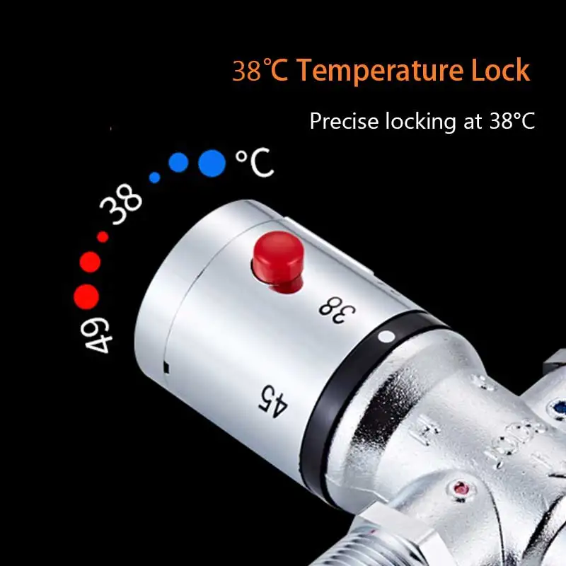 Chrome Thermostatic Brass Mixer Valve Brass Cartridge Mixer Valve