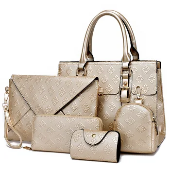 

5 in 1 Fashion Elegant Women's Bag Set Female PU Leather Composite Bag Women Handbags Shoulder Bags Sac a main Bolsa Femina 2018