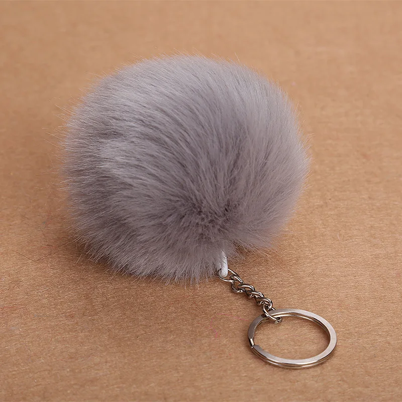8cm Faux Rabbit Fur Ball Keychain Fur Pom Pom Keychains Llaveros Portachiavi Fluffy Keychain Porte Clef Porte Clef Pompom De