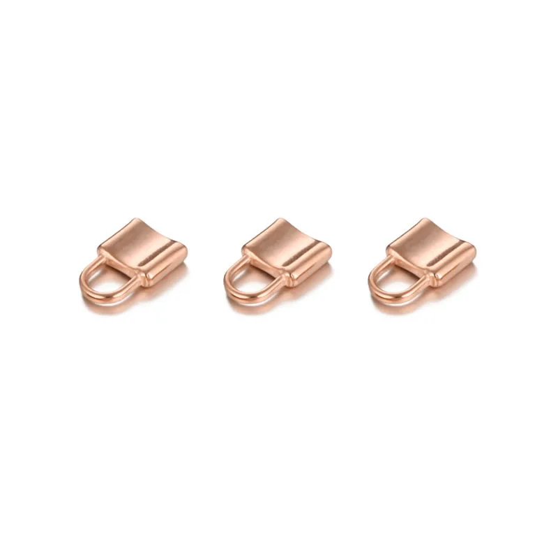 Rose gold 5 шт./лот, нержавеющая сталь, черная роза, золото, серебро, 4 цвета, замок, Подвески для изготовления ювелирных изделий, сделай сам, замок, подвески, аксессуары - Окраска металла: Rose gold